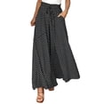 thumbnail image 1 of Women's Pants Fashion Casual Pants For Women Wide Leg Flowy Drape Ruffle Waist, 1 of 5