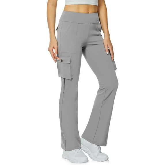 Women's Pants Fashion Casual Pants For Women Yoga Flare Leggings For High Waisted Yoga Casual Workout Leggings Cargo With 6 Pockets Yoga