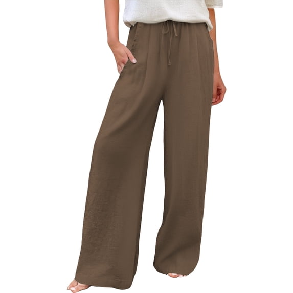 Women's Pants Fashion Plus Size Pants Cotton And Linen Spring And Autumn Linen Literary Loose And Versatile Casual Sports Long