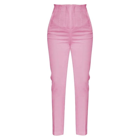 Women's Pants Fashion Plus Size Pants Plus Size High Waisted Stretch Work Casual Business Straight Trouser With Pocket