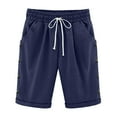 thumbnail image 1 of Women's Pants Fashion Shorts For Women Shorts For Knee Length Plus Size Summer Elastic Waist Beach Long Shorts With Pockets, 1 of 5