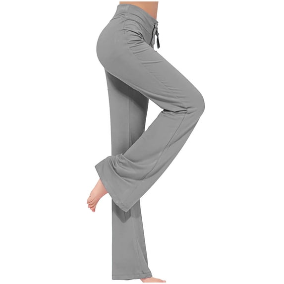 Women's Pants Fashion Yoga Pants Women Yoga Drawstring Elastic High Waist Loose Wide Leg Wokout Comfy Casual Loungewear Pajama