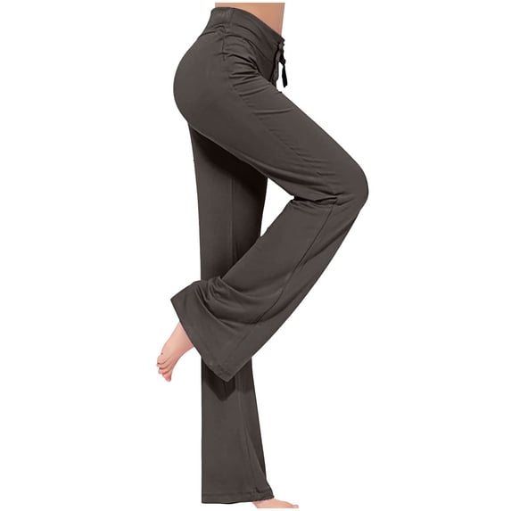 Women's Pants Fashion Yoga Pants Women Yoga Drawstring Elastic High Waist Loose Wide Leg Wokout Comfy Casual Loungewear Pajama