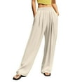 thumbnail image 1 of Women’s Pants High Waisted Trousers Baggy Beige Pants Women Casual Soft Pants Women's Travel Pants, 1 of 4