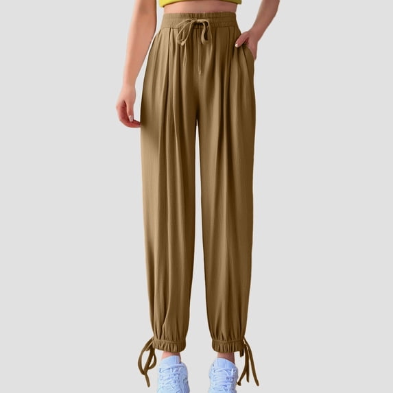 Women's Pants High Waisted Trousers Baggy Khaki Pants Women Casual Comfy Work Pants Women's Travel Pants