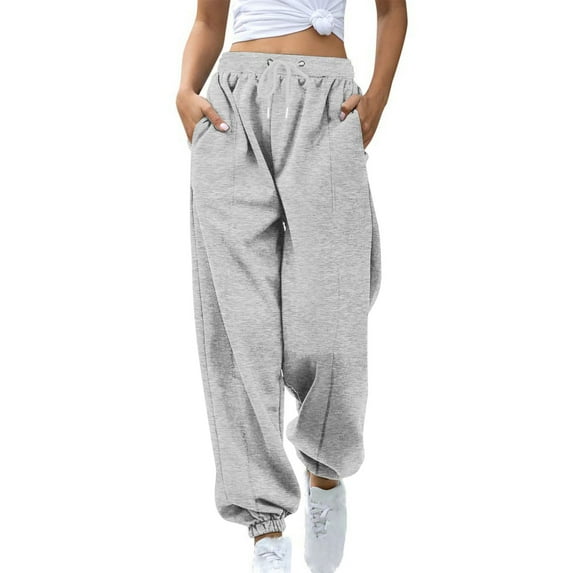 Women's Pants Loose Fitting Leggings Fashionable and Elegant High Waisted Leg Tied Plush Sanitary Pants Casual Sports Pants Women’s Sweatpants