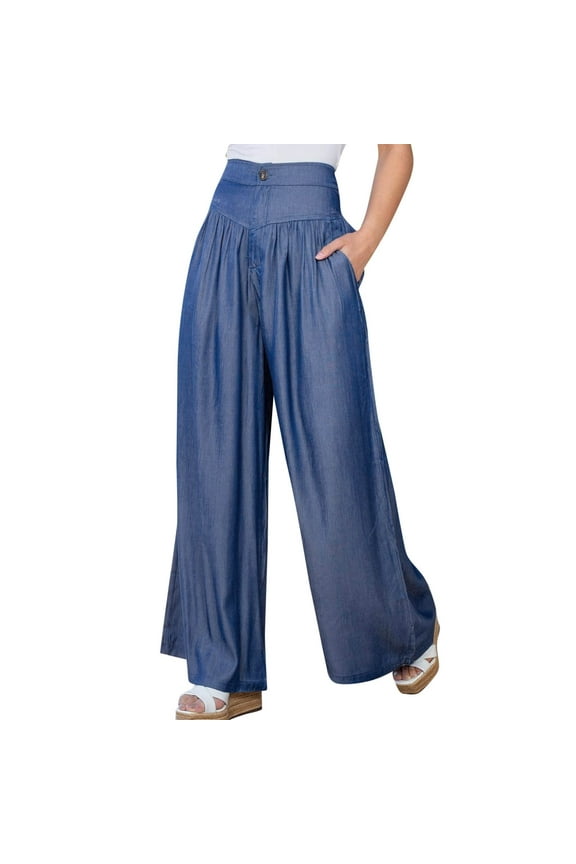 Women's Pants Petite Dressy Autumn And Winter Wide Legged High Waisted Jeans Trousers