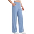thumbnail image 1 of Women's Pants Petite,High Waisted Wide Leg Pants for Women Soft Comfy Casual Yoga Pants with Pockets, 1 of 8