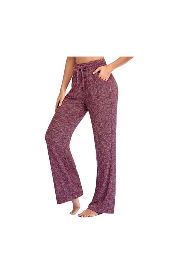 Women's Pants Plus Size Casual Jogger Pants for Women Solid Color Comfy High Rise Pants for Women Fashion Loose Fit Workout Pants(Wine 4XL)