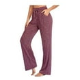 thumbnail image 1 of Women's Pants Plus Size Casual Jogger Pants for Women Solid Color Comfy High Rise Pants for Women Fashion Loose Fit Workout Pants(Wine S), 1 of 4