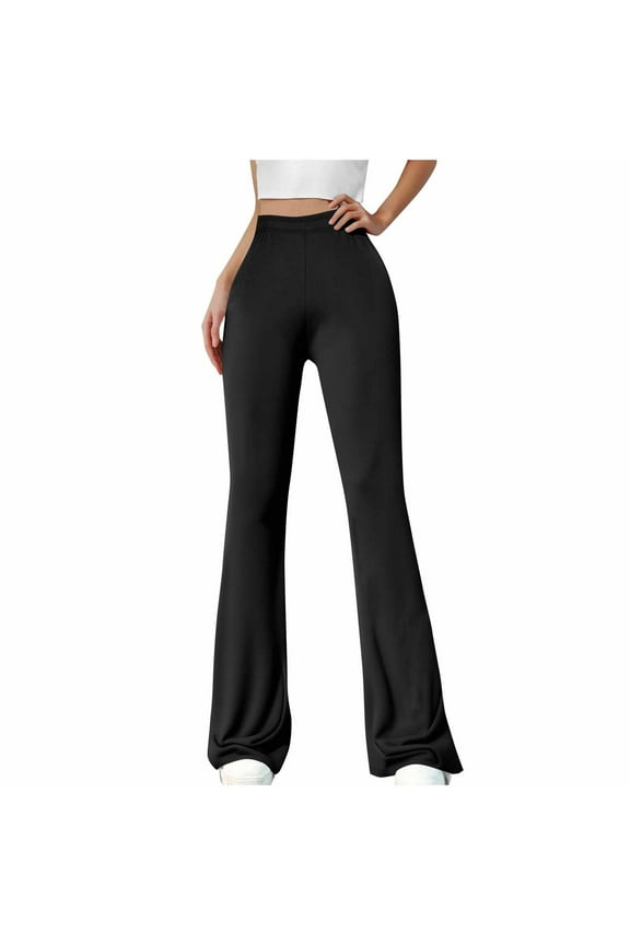 Women's Pants Plus Size,High Waist Mini Flared Leggings for Women, Tummy Control Casual Flare Yoga Pants for Yoga Workout Gym