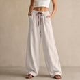 thumbnail image 1 of Women's Pants Plus Size Petite Summer Loose Casual High Waisted Elastic Waistband Pocket Straight Leg Cropped Pants, 1 of 8