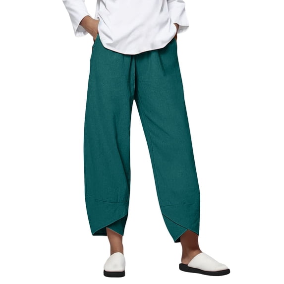 Women's Pants, Pure Cotton Daily Home Pants, Simple Breathable Relax Fit Indoor Loungewear Bottoms
