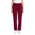 thumbnail image 1 of Women's Pants - Scrub Pants Women Soft Nursing Uniform Bottoms Stretchy Straight Leg Pants Elastic High Waist Pant with Cargo Pocket Wine L, 1 of 4