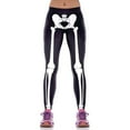 thumbnail image 1 of Women's Pants Skeleton Print Leggings Bone Leg Black Spandex Tight Pants Black Womens Trousers L, 1 of 4