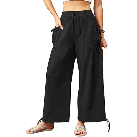 Women's Pants Straight Leg Baggy Black Pants Casual Outfits Comfortable Pants Clothes Women