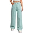 thumbnail image 1 of Women's Pants Straight Leg,Jeans for Women Plus Size Baggy Jeans Plus Size Cargo Jean for Women High Waisted, 1 of 3