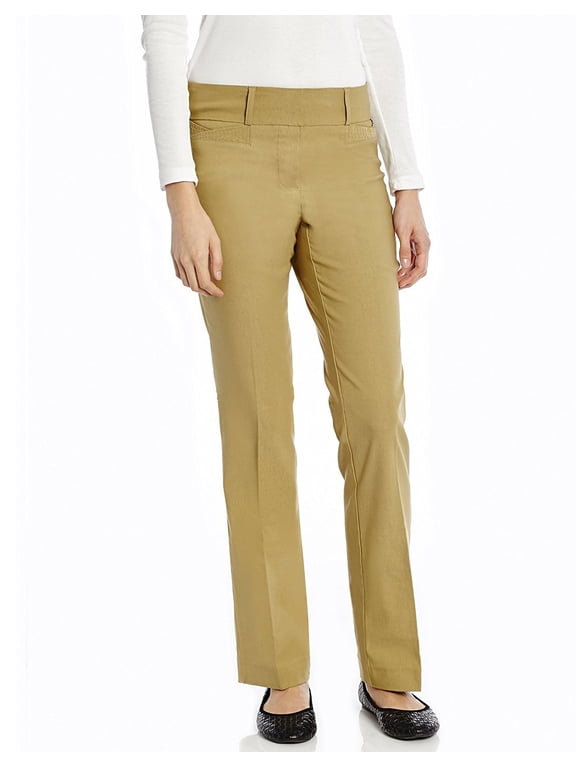 Women's Pants Stretchable Slight Boot Cut Comfort Pants Pull On (Size 4-18)
