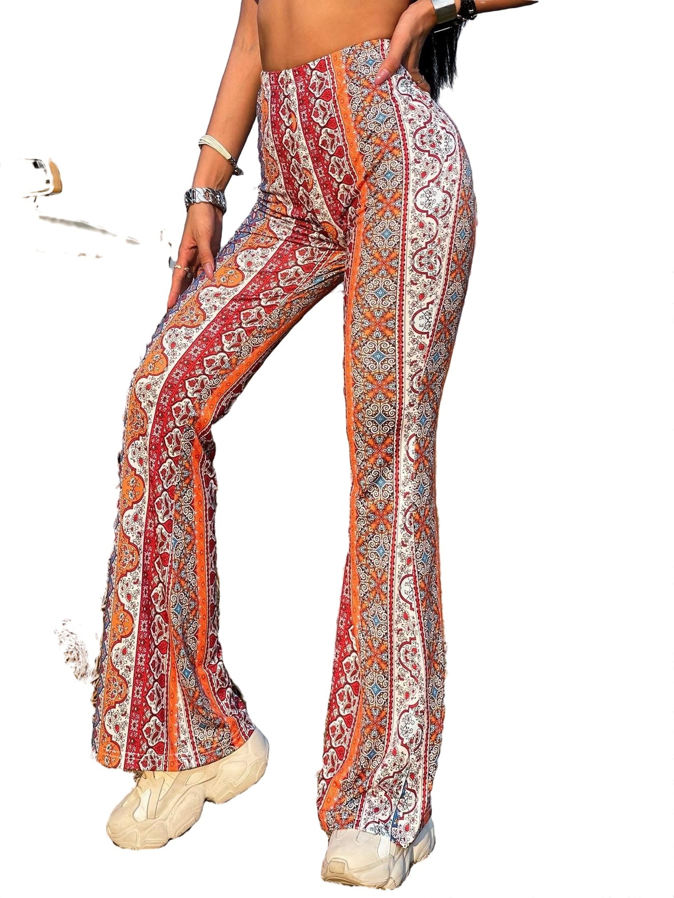 Multicolor Random Pattern Waist Pin Waist Artifact Pants - Temu