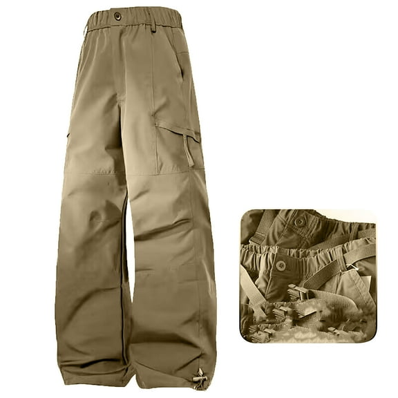 Women's Pants - Unisex Plus Size Cargo Pants Waterproof Windproof Tactical Military Trousers Outdoor Hiking Athletic Cargos with Pocket Khaki XL