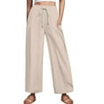 thumbnail image 1 of Women's Pants Wide Leg Baggy Beige Pant Casual Outfits Comfy Pants Womens Trendy Clothes, 1 of 5