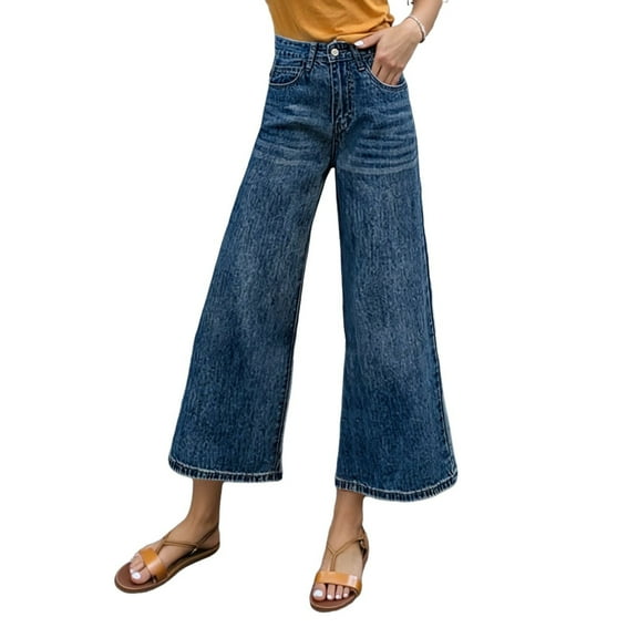 Women’s Pants Wide Leg Baggy Blue Pant Women Casual Comfy Clothes Trendy Womens Clothes