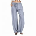 thumbnail image 1 of Women's Pants Wide Leg Baggy Grey Pant Women Casual Comfortable Work Pants Women Fashion, 1 of 9