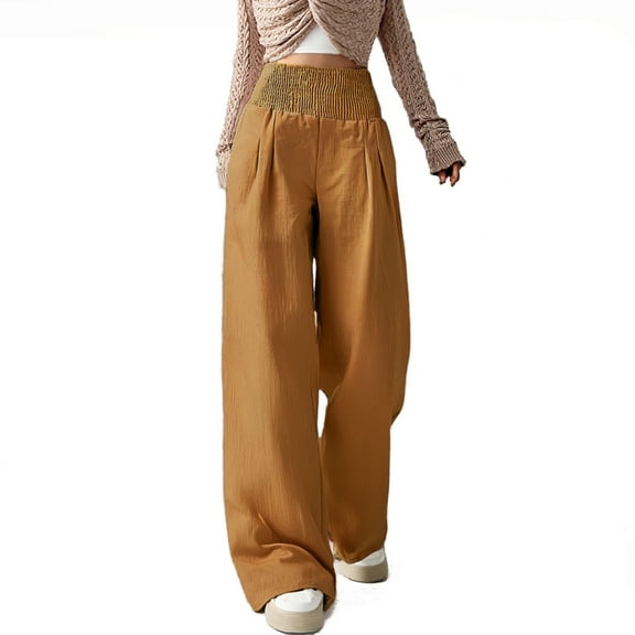 Women's Pants Wide Leg Dress Pants Baggy Brown Pant Women Casual Comfy Clothes Slacks for Women