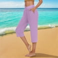 thumbnail image 1 of Women’s Pants Wide Leg Dress Pants Baggy Pant Capri Slacks Casual Outfits Comfy Work Pants Trendy Clothes for Women, 1 of 6
