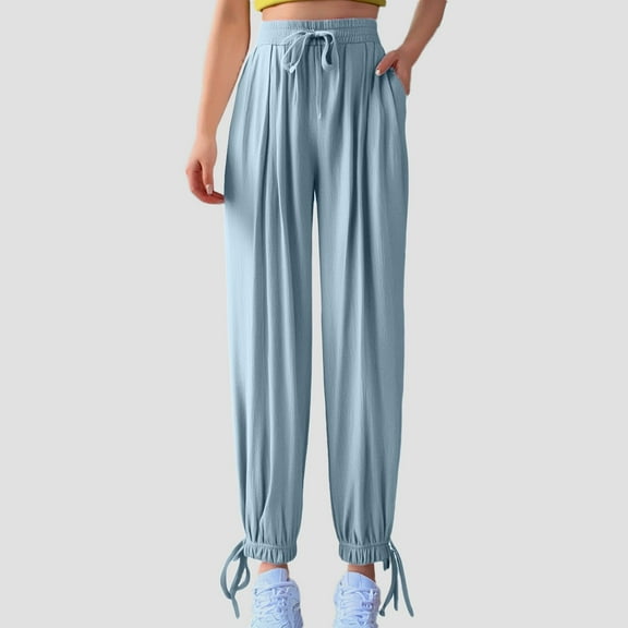 Women’s Pants Wide Leg Dress Pants Baggy Sky Blue Pant Women Casual Comfy Clothes Cute Pants