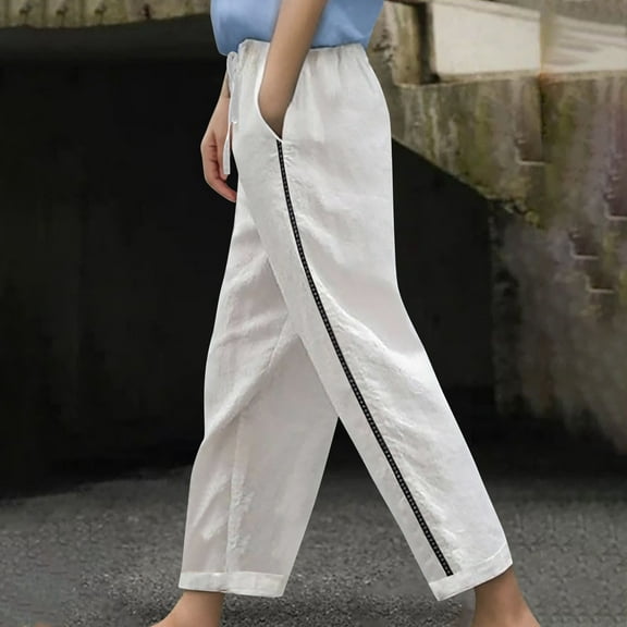 Women’s Pants Wide Leg Dress Pants Baggy White Pants Women Casual Soft Pants Cute Pants