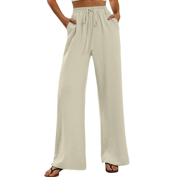 Women’s Pants Wide Straight Leg Baggy White Pant Casual Outfits Comfy Dress Pants Fashion Clothing
