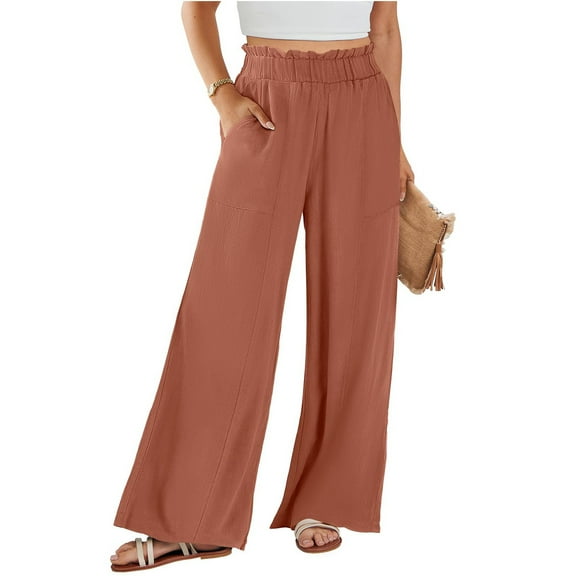 Women's Pants Woman Pants Casual Brown Work Pants for Women Womens Comfy Work Pants Wide Leg Lounge Pants Womens Capris for Summer