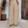 thumbnail image 1 of Women's Pants Women'S Spring And Summer Wide Leg Pants Solid Color Cotton High Waisted Casual Pants,Yellow Women's Casual Pants XL, 1 of 6