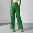 thumbnail image 1 of Women's Pants Women'S Suit Pants Elegant Solid Color High Hanging Wide Leg Pants Straight Leg Pants,Green Women's Casual Pants XL, 1 of 7