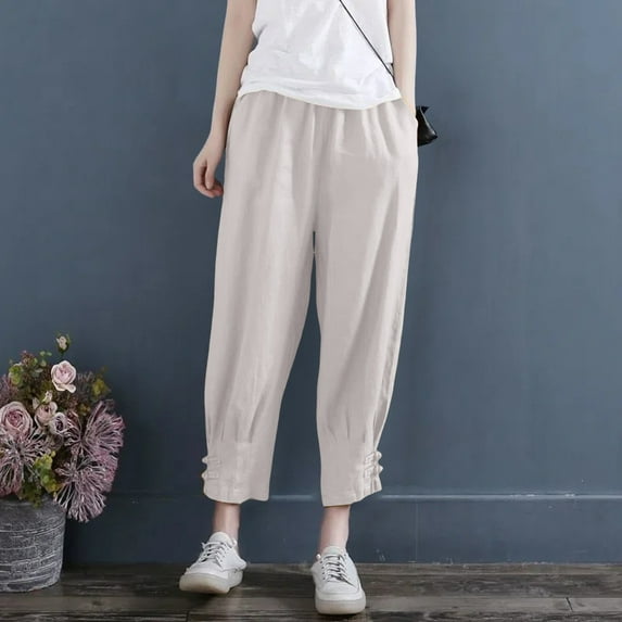 Women's Pants Women's Casual Pants Beige Work Pants Women Womens Comfortable Pants Womens Elastic Waist Pants Summer Clothes for Women