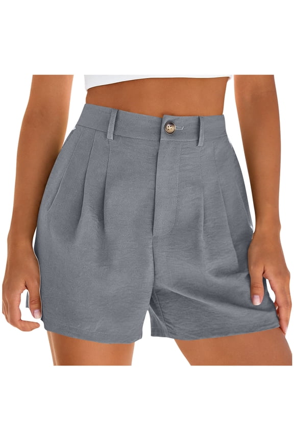 Women's Pants,Womens Linen Shorts Dressy Casual Summer 2026 High Waisted Tailored Pleated Business Work Trouser Shorts with Pockets