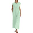 thumbnail image 1 of Women's Pants Womens Striped Jumpsuit Sleeveless Button Down Wide Leg Jumpsuit Rompers Pants With Pockets,Green Women's Casual Pants M, 1 of 4