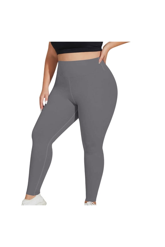 Women's Pants - Workout Leggings for Women Plus Size High Waisted Tummy Control Soft Athletic Yoga Pants Workout Running Clothes Silver XXXL