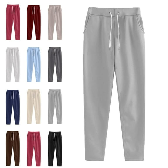 Women's Pants with Deep Pockets Pants 7/8 Stretch Ankle Sweat Pants for Golf, Athletic, Lounge, Travel, Work, Joggers Pants Pants for Women