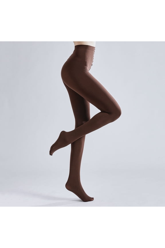 Women's Pantyhose Footed Tights Solid Color Soft Opaque Tights Leggings Coffee M