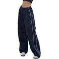 thumbnail image 1 of Women's Parachute Pants Baggy Elasitc Waist Relaxed Y2K Track Pant Trousers, 1 of 14