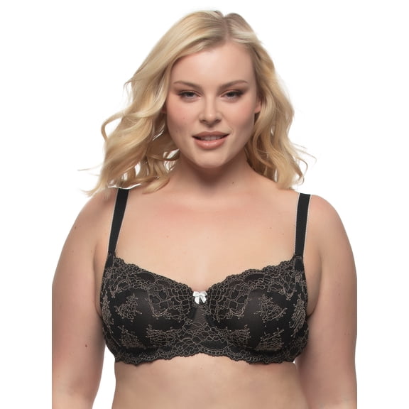 Lola Unlined Balconette Bra (Black Quartz, 38G)