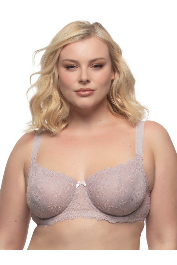 Lola Unlined Balconette Bra (Gray Pink Dogwood, 38DDD)