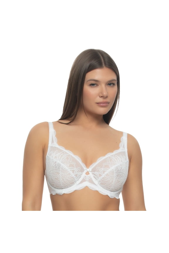 Women's Paramour by Felina Peridot Lace Bra 115073 Color: White Size: 34 GG