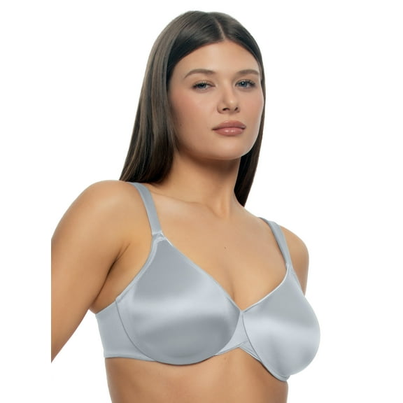 Stellar Smooth Satin Unlined Underwire Bra (Skyway, 34DDD)