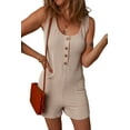 thumbnail image 1 of Women's Parchment Corded Knit Sleeveless Romper with Side Pockets | [ZhiHiMeRi] | (US 12-14)L, 1 of 12