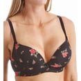 thumbnail image 1 of Women's Parfait 2801 Casey Plunge Molded Bra (Black/Rose Print 32G), 1 of 7