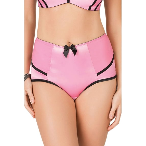 Women's Parfait 6917 Charlotte High Waist Brief Panty (Wild Pink w/Black M)