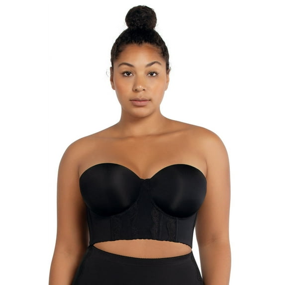 Women's Parfait P50116 Elissa Strapless Bustier Underwire Bra (Black 38B)